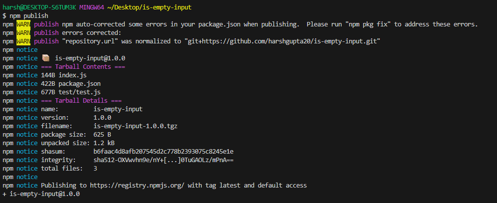 npm package published